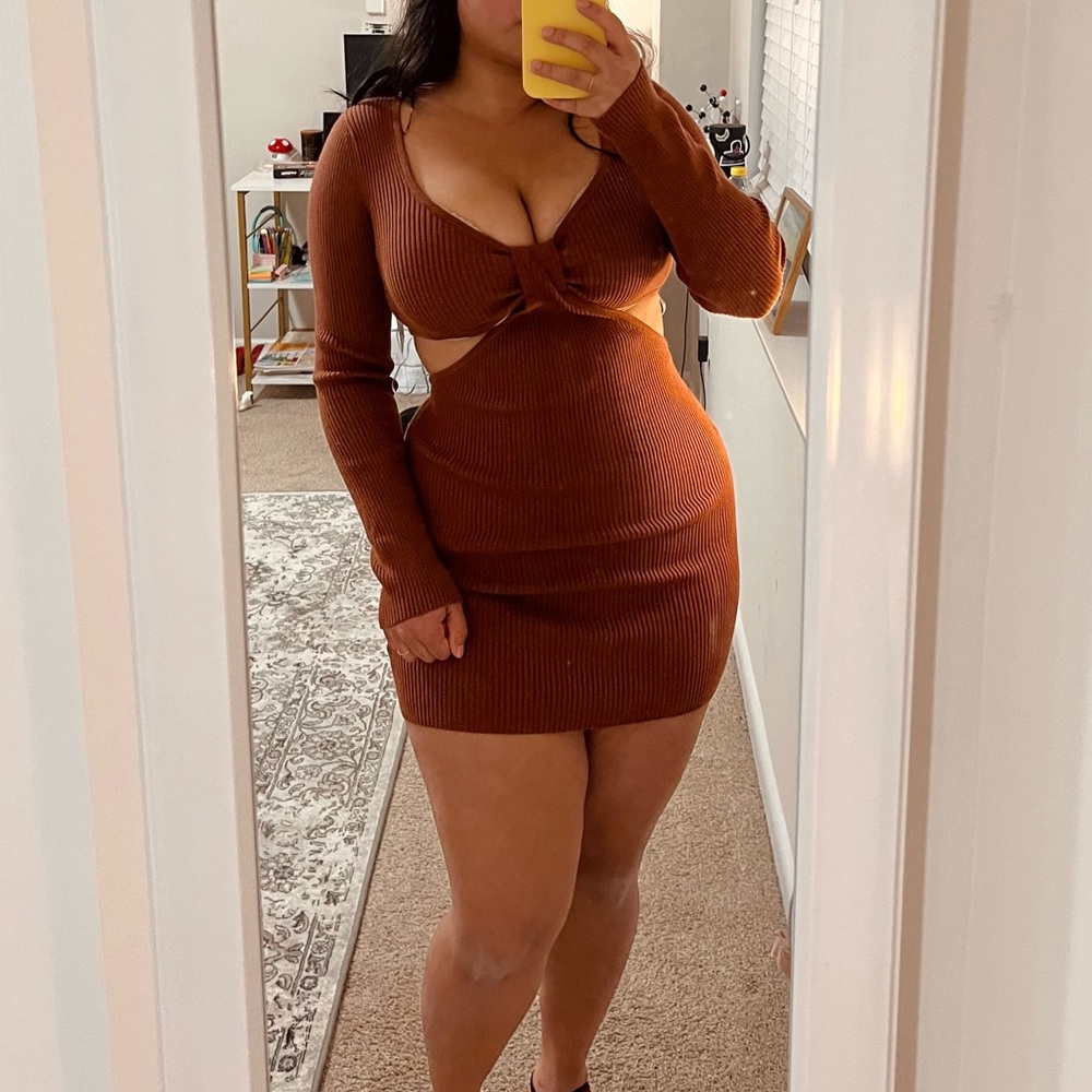 Two Piece Bow Tied Sweater Dress